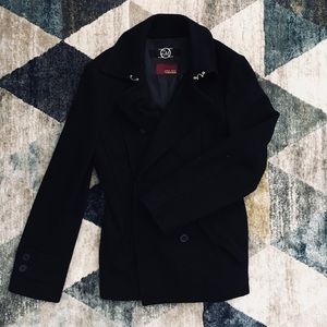 ZARA MAN - Men’s Black peacoat (Small)
